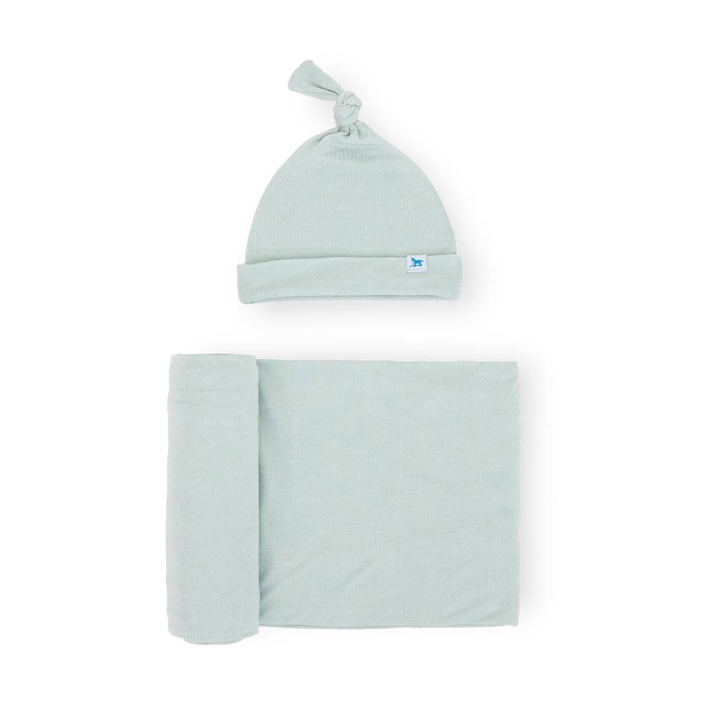 little unicorn stretch knit hat & swaddle set
