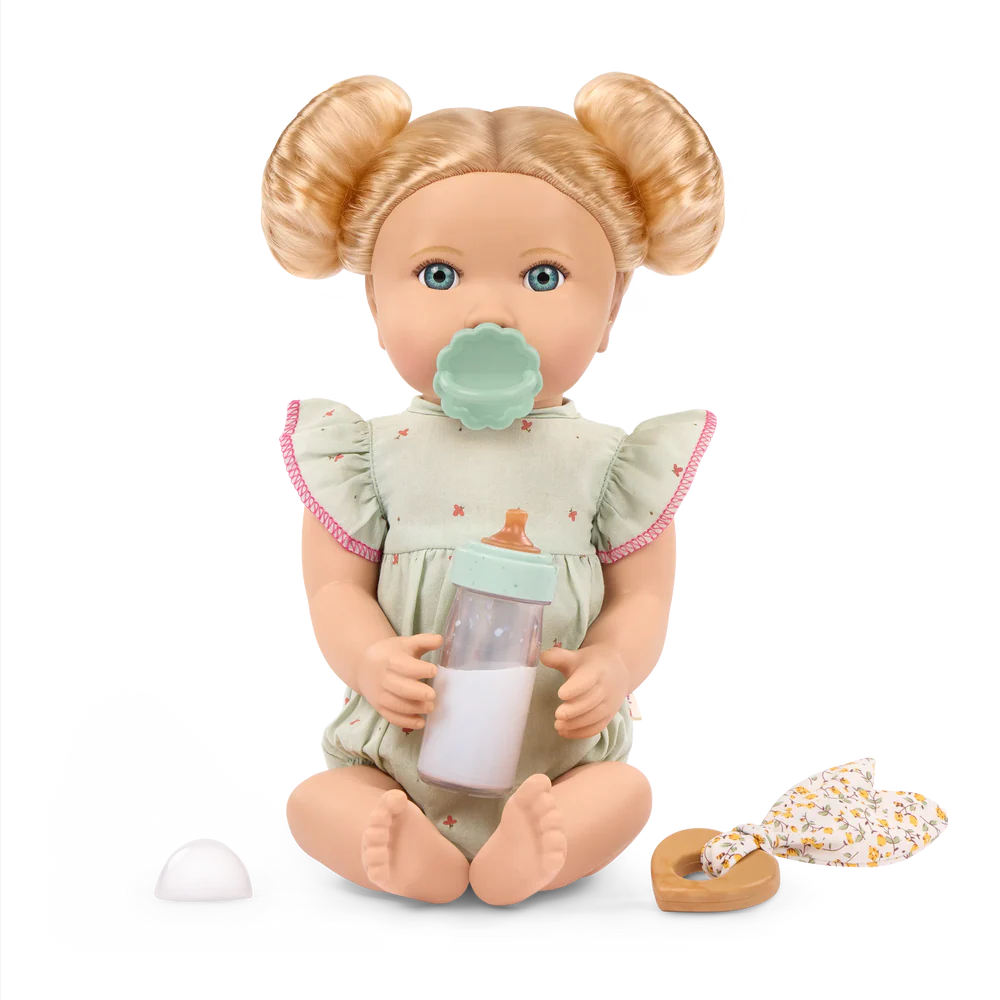 LullaBaby 14" Doll - Blonde Hair with Bottle & Teether Set