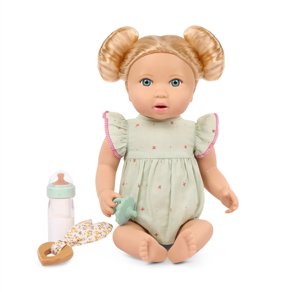 LullaBaby 14" Doll - Blonde Hair with Bottle & Teether Set