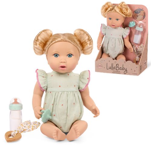LullaBaby 14" Doll - Blonde Hair with Bottle & Teether Set