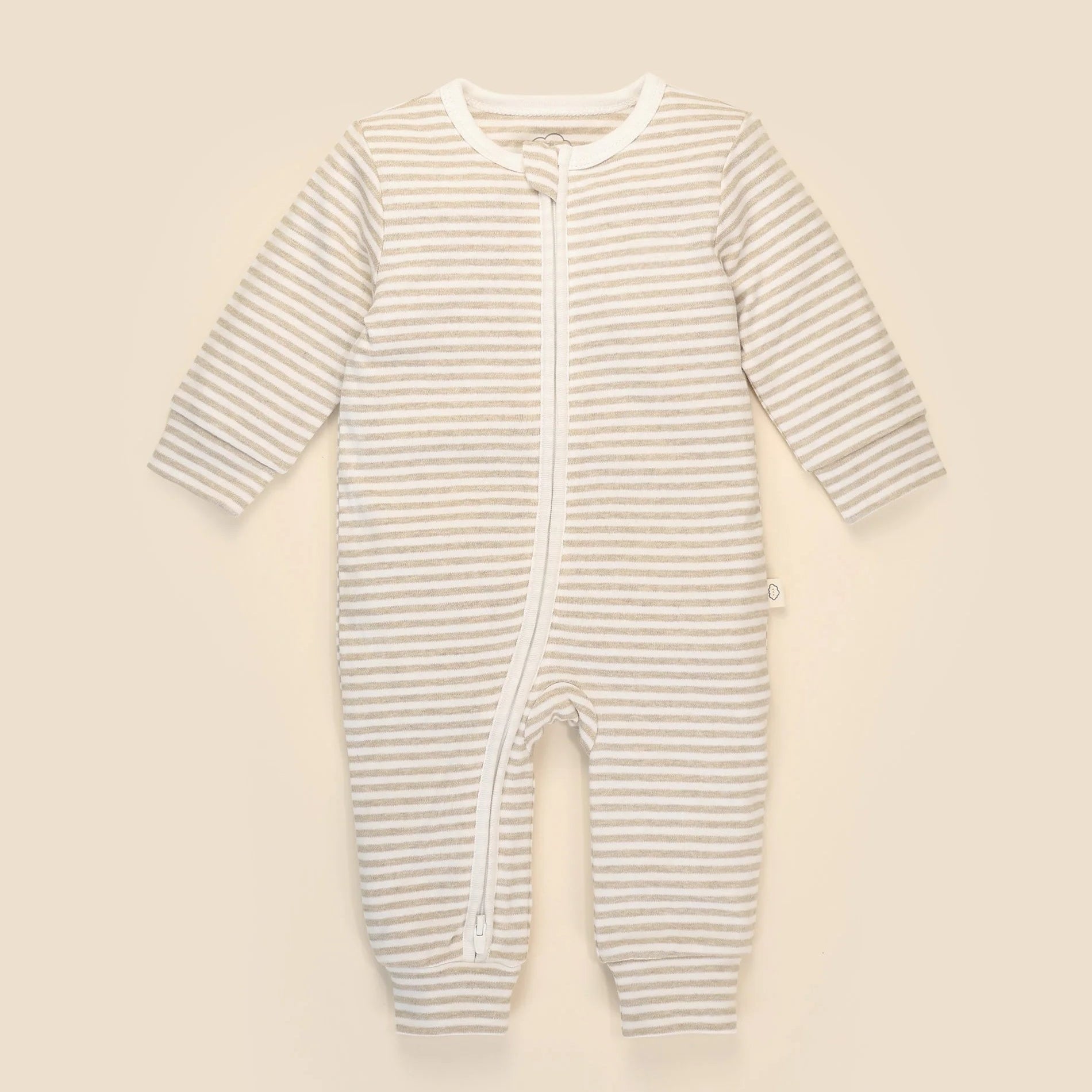Lumii in Colour Organic Cotton Growsuit - Oat Stripes