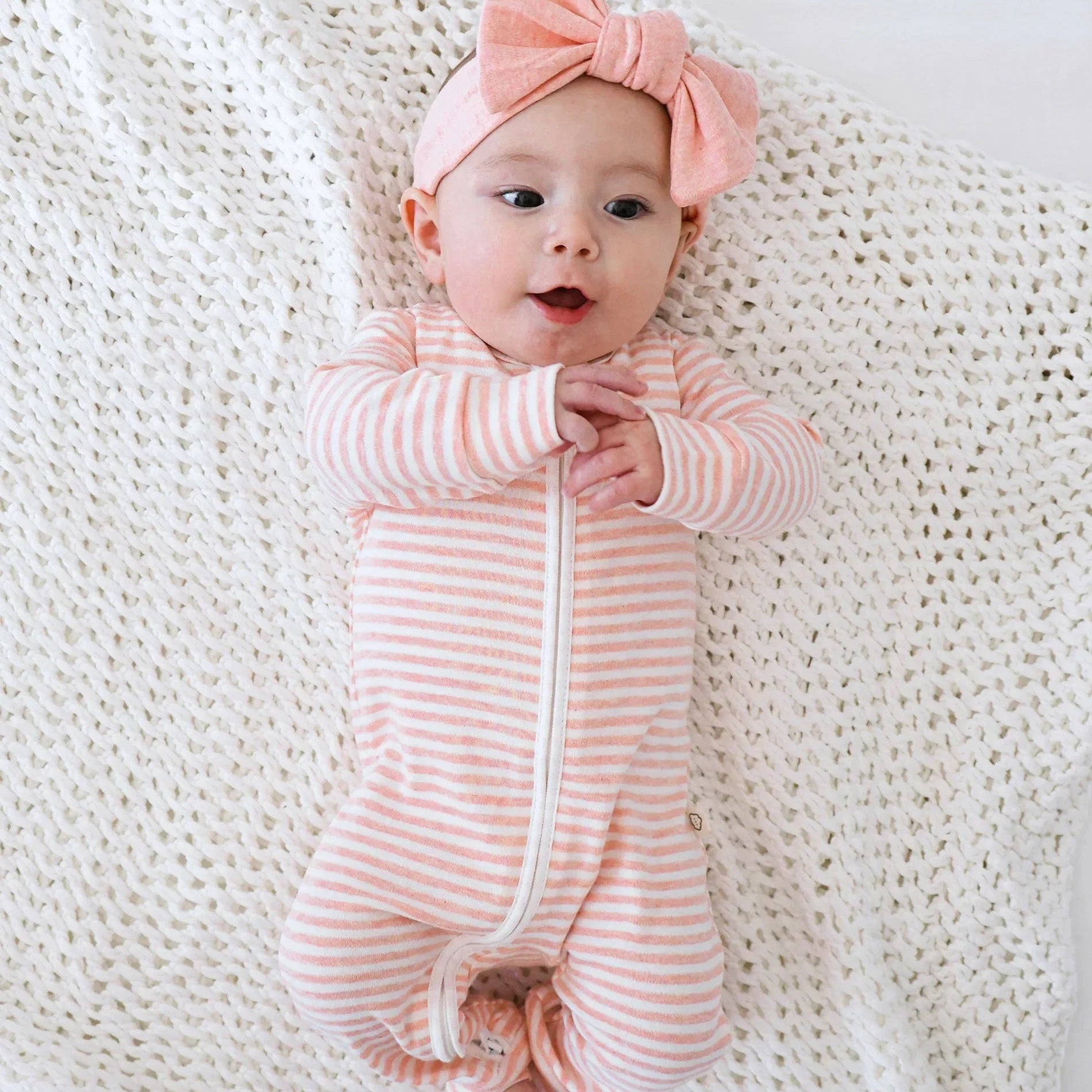 Lumii in Colour Organic Cotton Growsuit - Pink Stripes