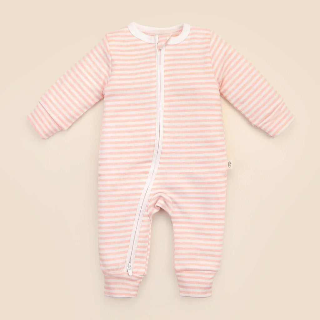 Lumii in Colour Organic Cotton Growsuit - Pink Stripes