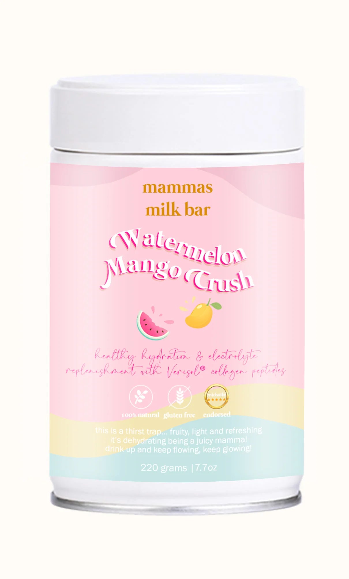 Mammas Milk Bar Watermelon Mango Hydration Electrolyte Drink