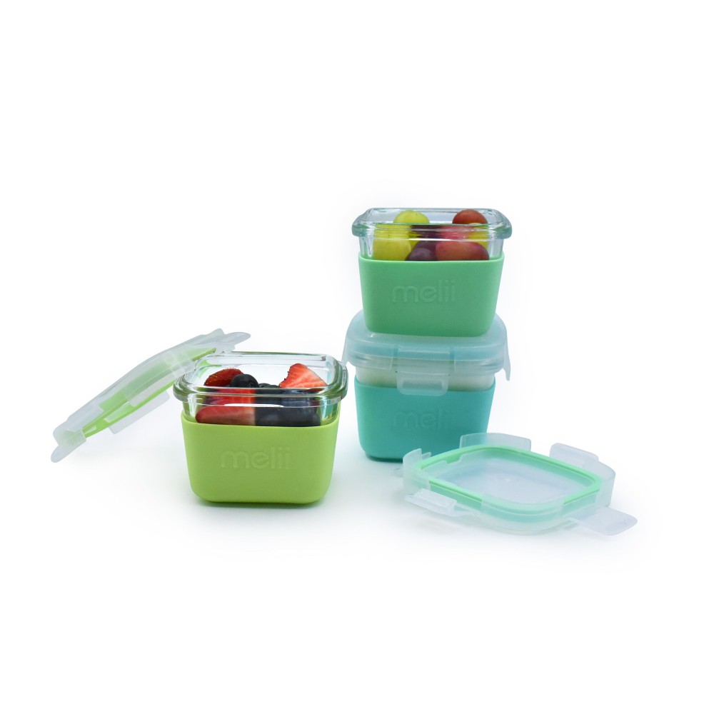 Melii Glass Containers with Silicone Sleeve - 3 pack