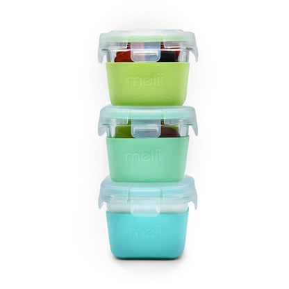 Melii Glass Containers with Silicone Sleeve - 3 pack