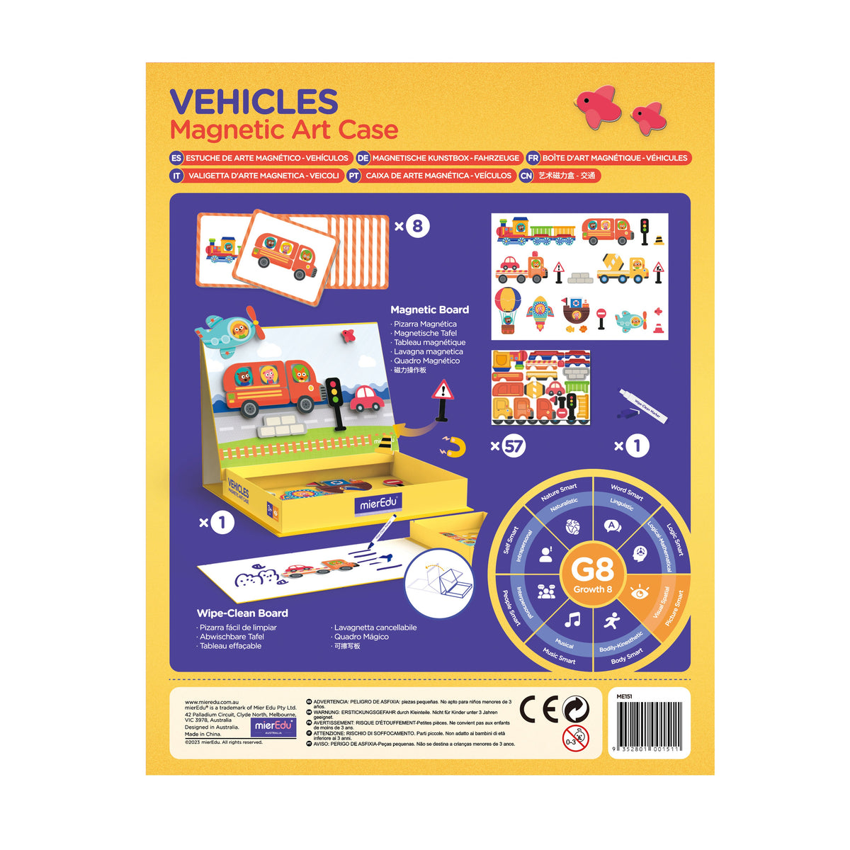 Mier Edu Magnetic Art Case - Vehicles