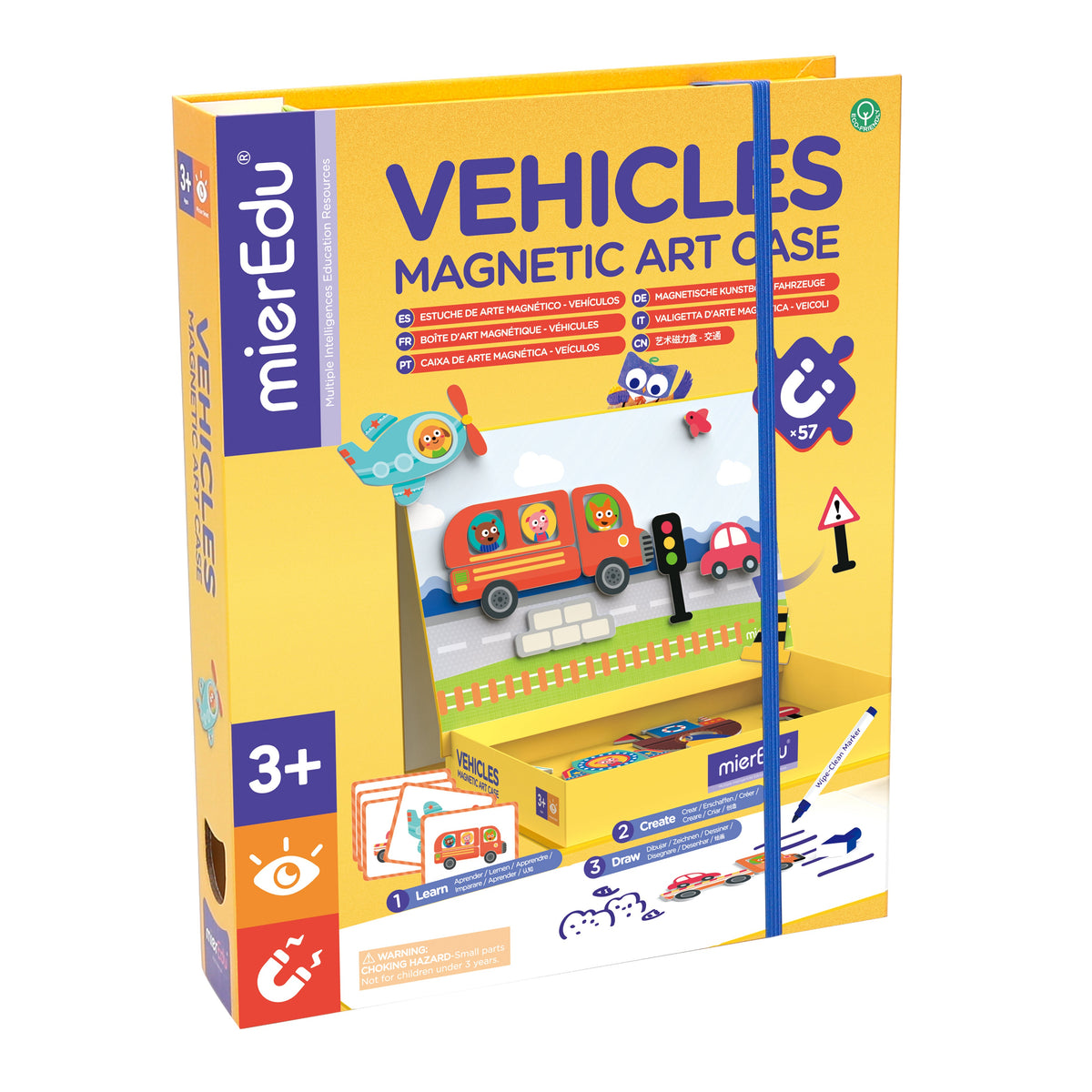 Mier Edu Magnetic Art Case - Vehicles