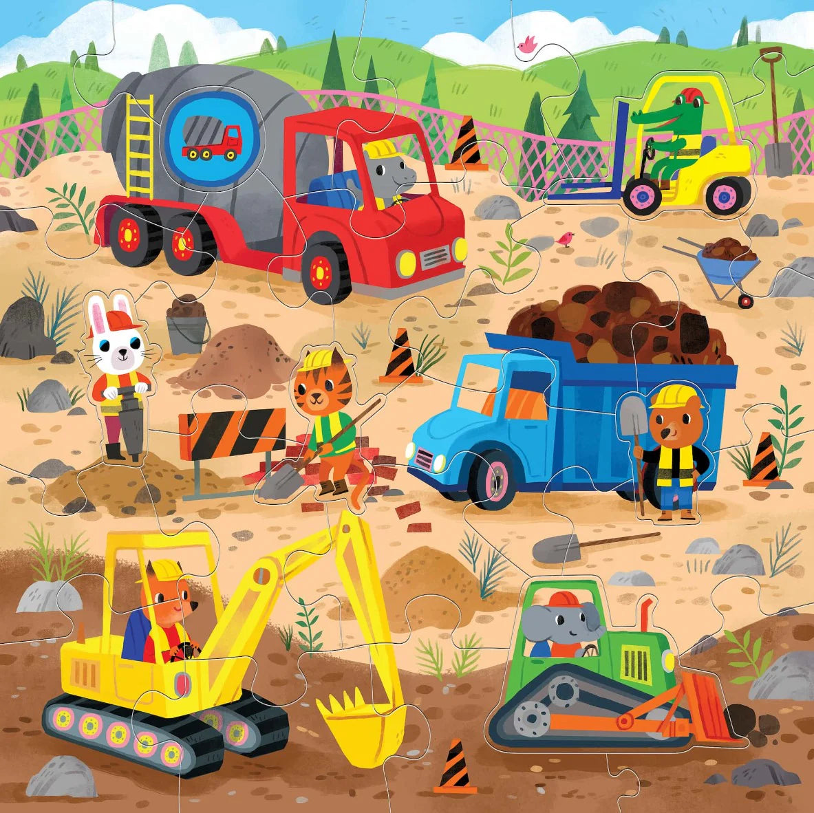 Mudpuppy Construction 25 piece Floor Puzzle