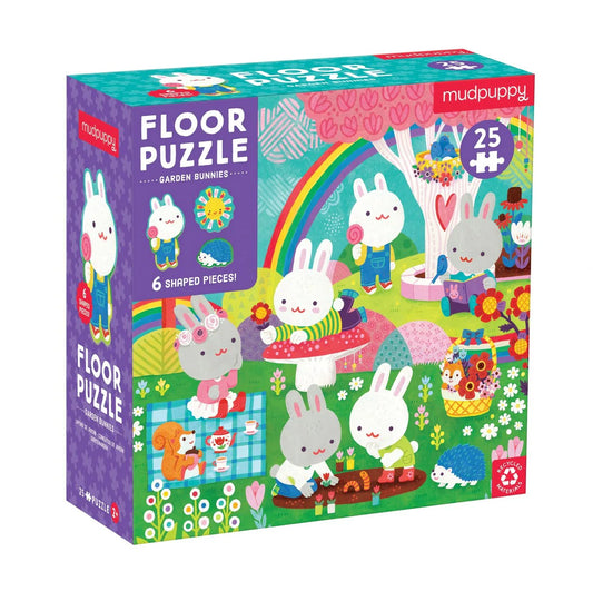 Mudpuppy Garden Bunnies 25 piece Floor Puzzle