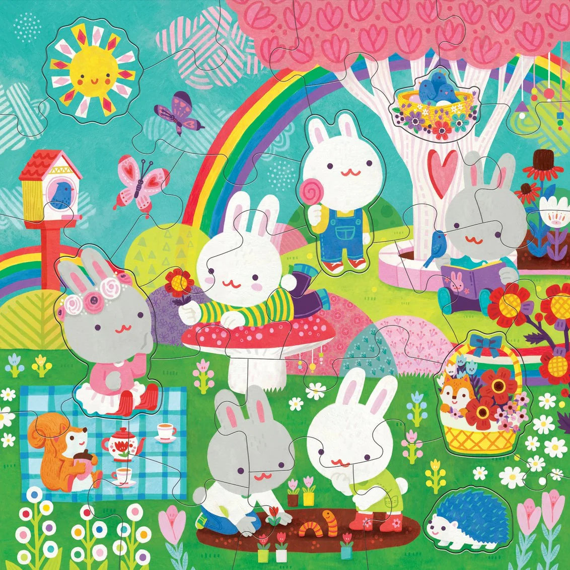 Mudpuppy Garden Bunnies 25 piece Floor Puzzle