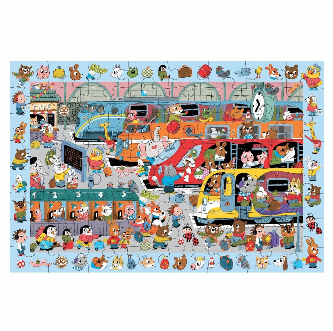 Mudpuppy All Aboard! Train Station 64 Piece Search & Find Puzzle