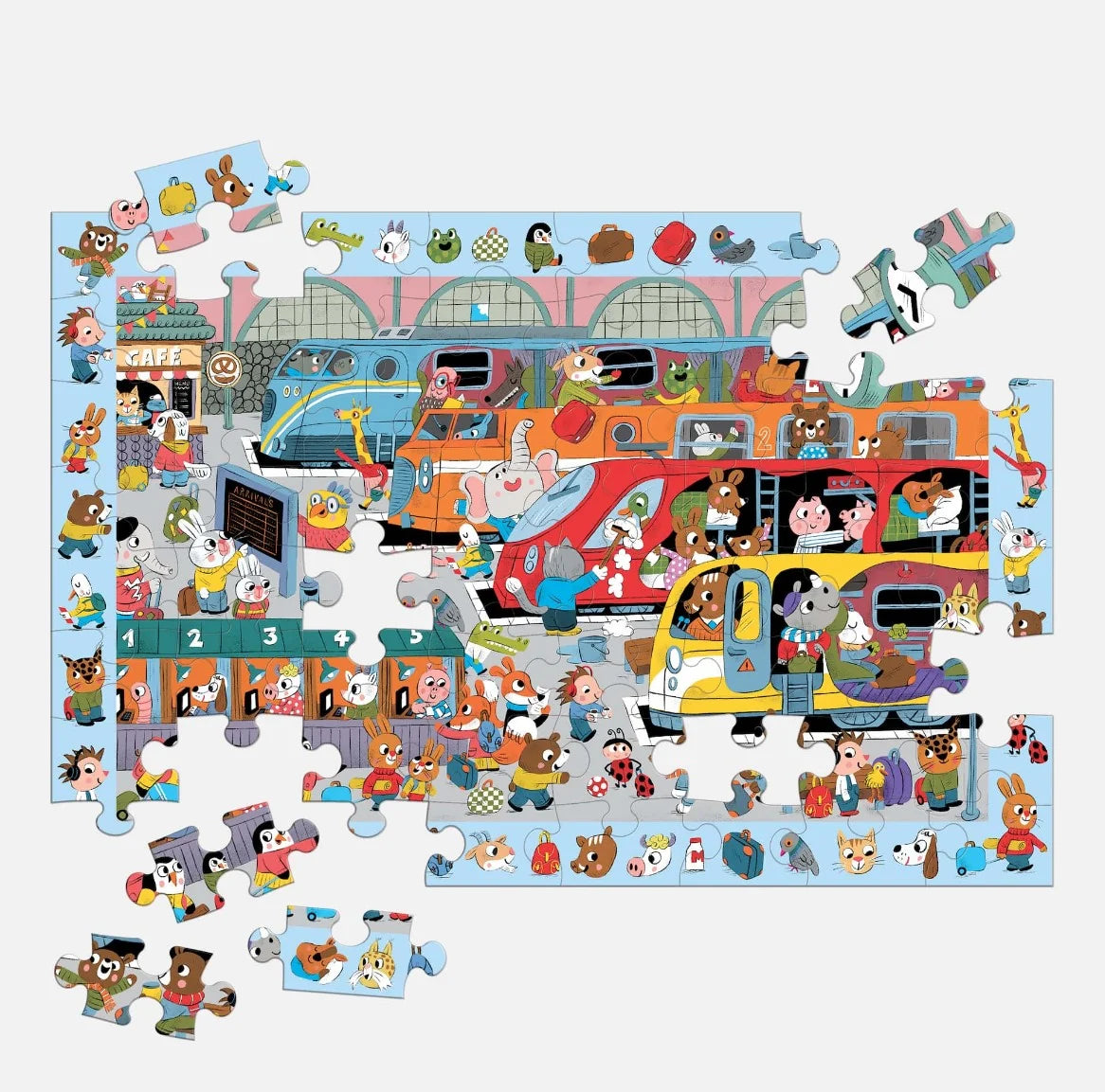 Mudpuppy All Aboard! Train Station 64 Piece Search & Find Puzzle