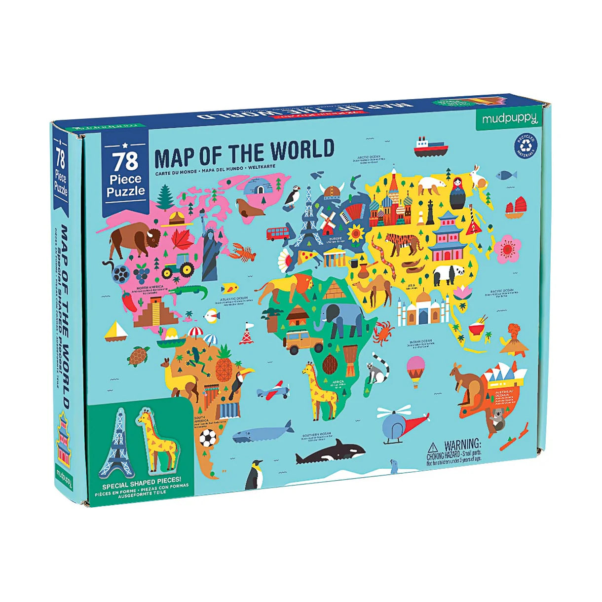 Mudpuppy Map of the World 78 piece Puzzle