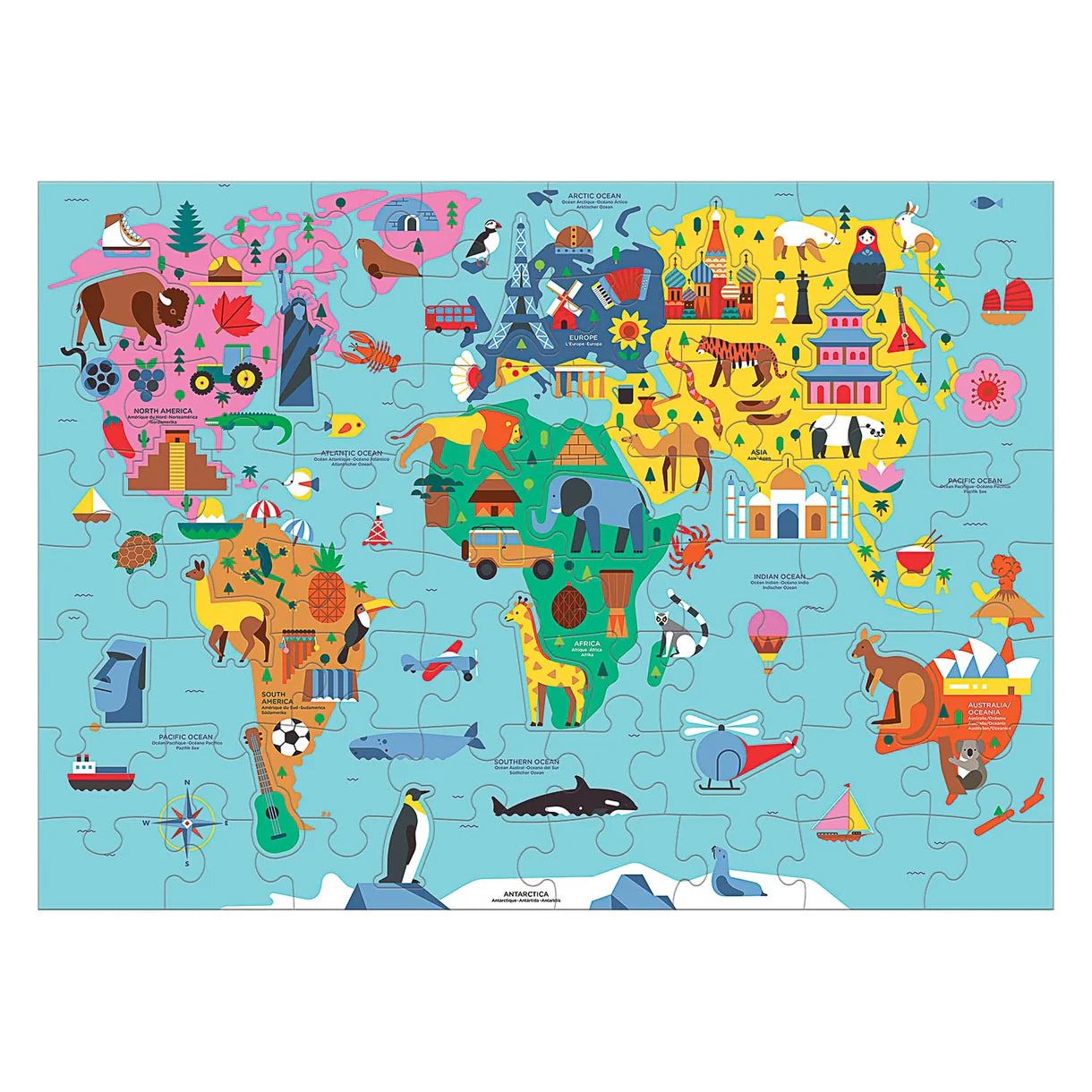 Mudpuppy Map of the World 78 piece Puzzle