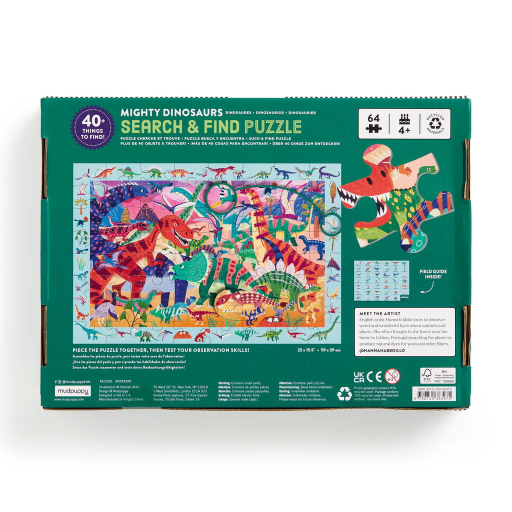 Mudpuppy Mighty Dinosaur 64 Piece Search & Find Puzzle