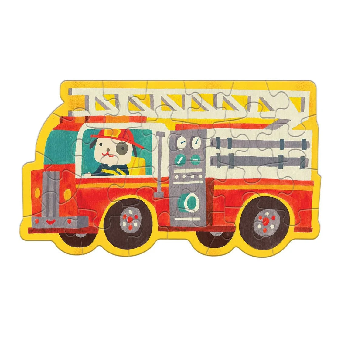 Mudpuppy Mini Shaped 24 piece Puzzle - Firetruck