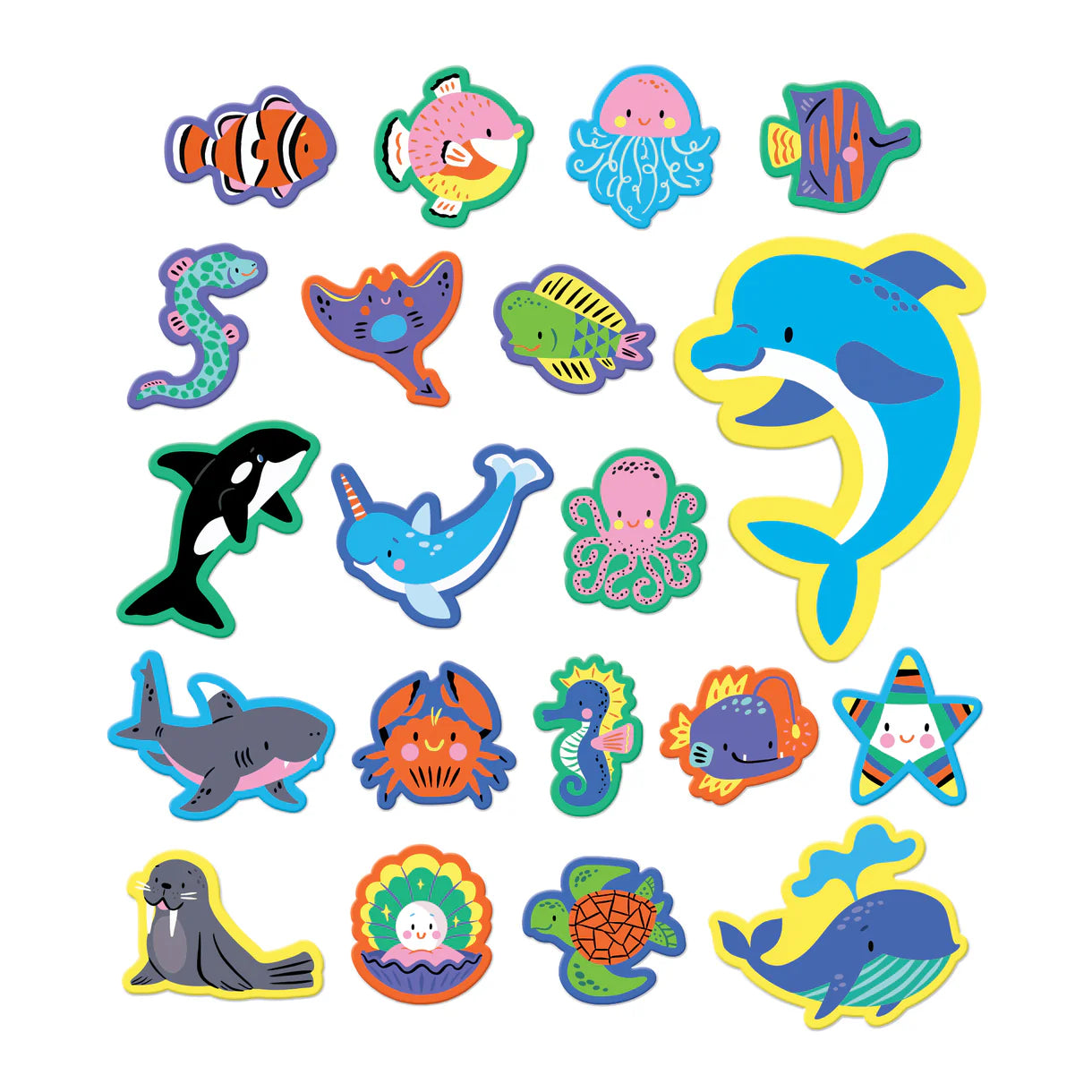 Mudpuppy Stick-able Foam Bath Shapes - Ocean Life