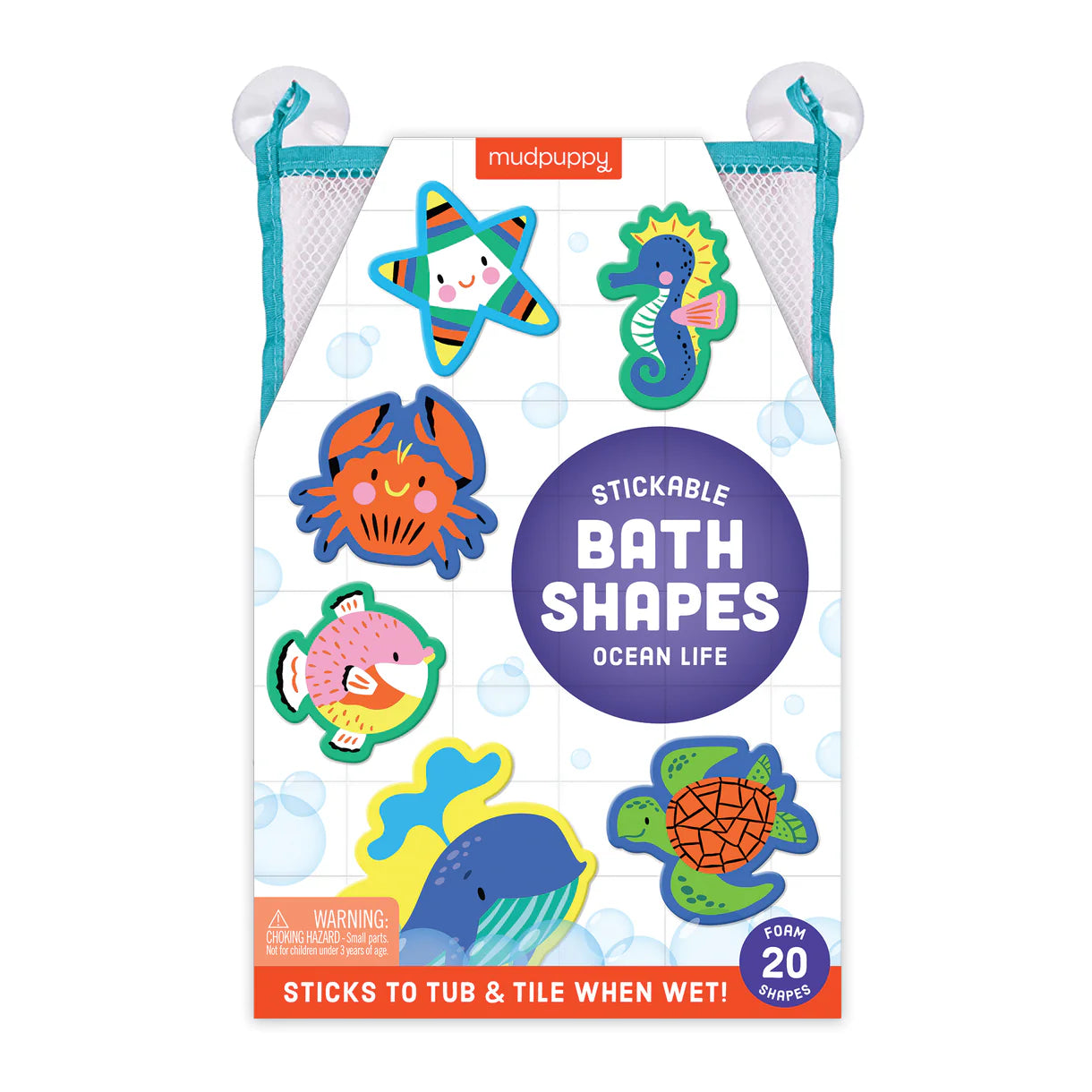 Mudpuppy Stick-able Foam Bath Shapes - Ocean Life