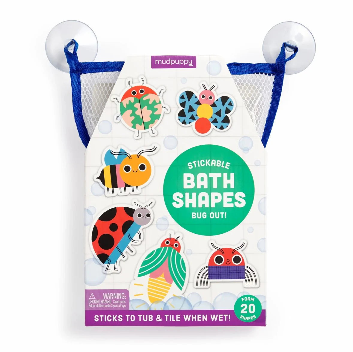 Mudpuppy Stick-able Foam Bath Shapes -Bug Out
