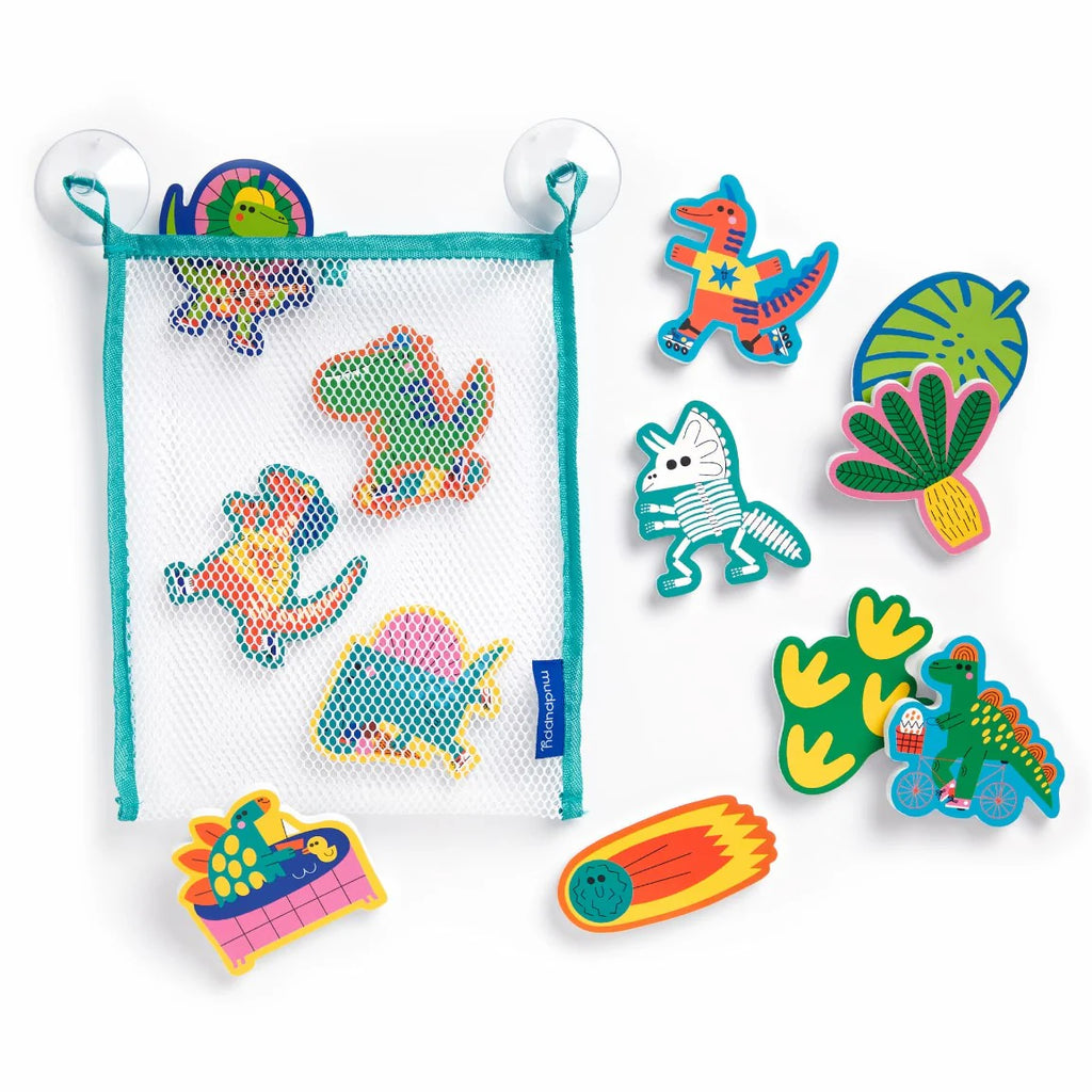 Mudpuppy Stick-able Foam Bath Shapes - Rub-a-Dub Dinos