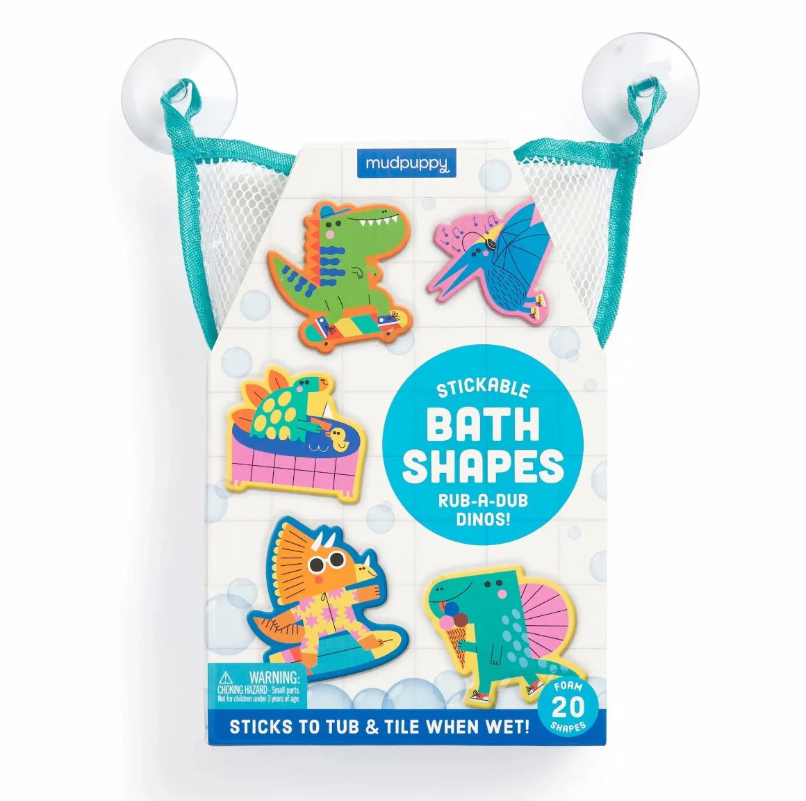Mudpuppy Stick-able Foam Bath Shapes - Rub-a-Dub Dinos