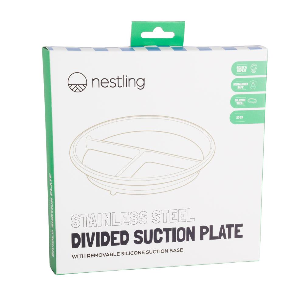 Nestling Stainless Divided Plate - 20cm