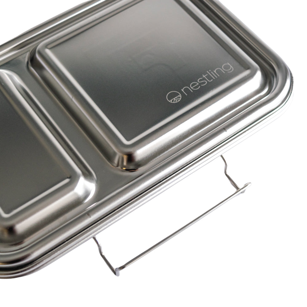 nestling stainless steel duo lunchbox