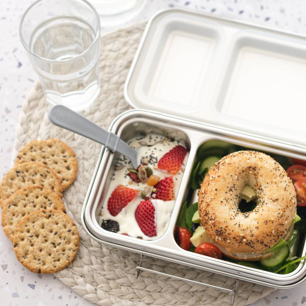 nestling stainless steel duo lunchbox