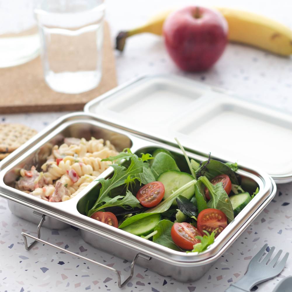 nestling stainless steel duo lunchbox