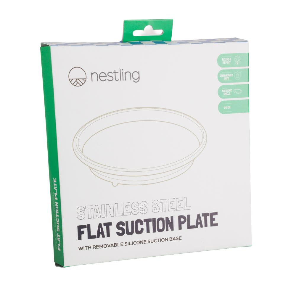 Nestling Stainless Flat Plate - 20cm