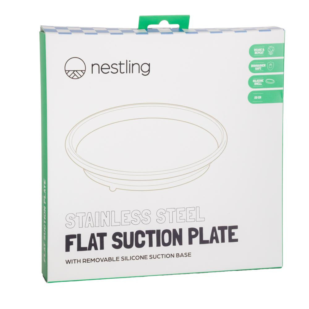 Nestling Stainless Flat Plate - 23cm