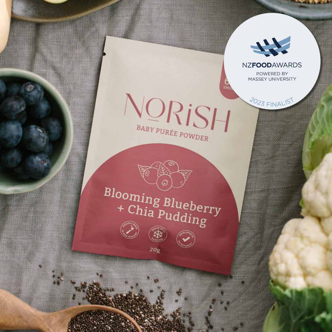 Norish Baby Puree Powder - Blooming Blueberry & Chia Pudding