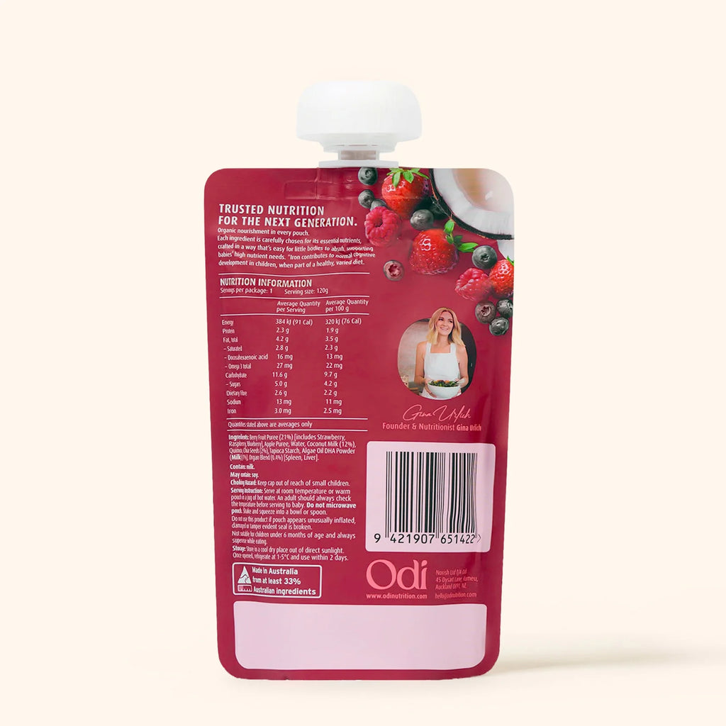 Odi Organic Pouches - Berry & Coconut