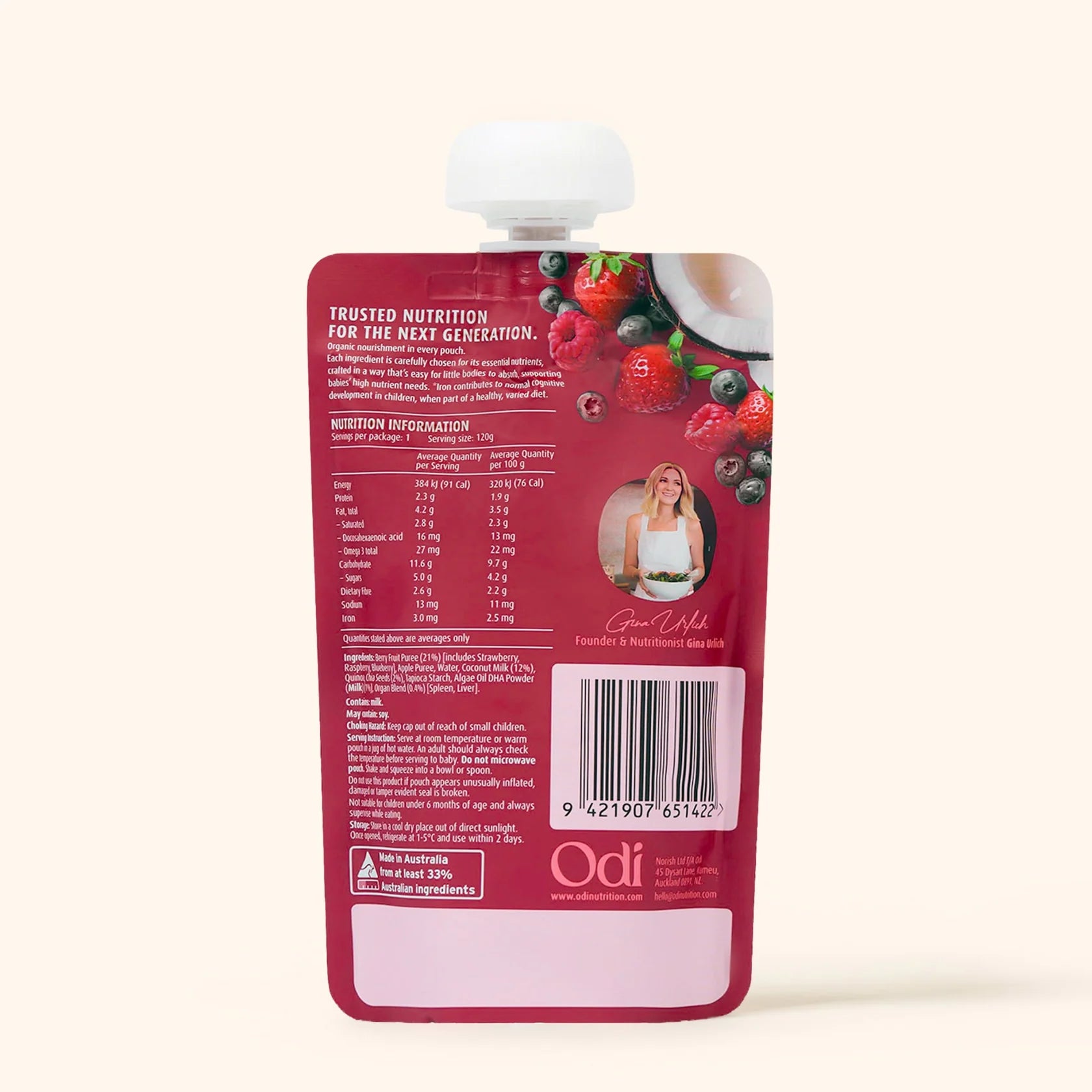 Odi Organic Pouches - Berry & Coconut