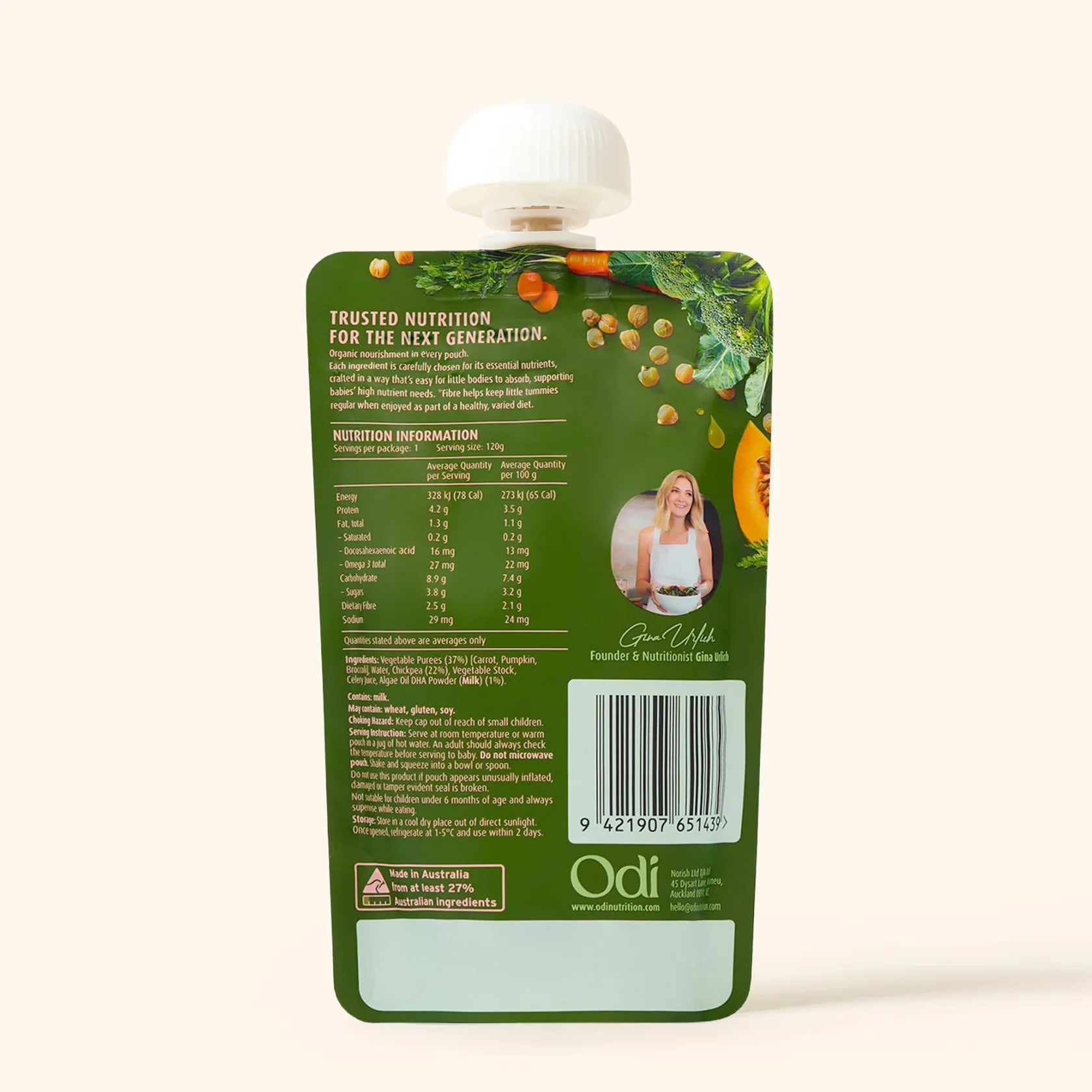 Odi Organic Pouches - Chickpea & Vegetables