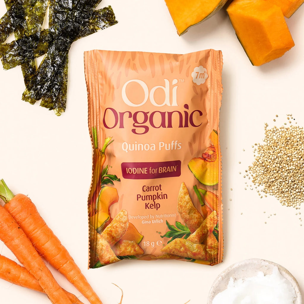 Odi Organic Quinoa Puffs - Carrot, Pumpkin & Kelp