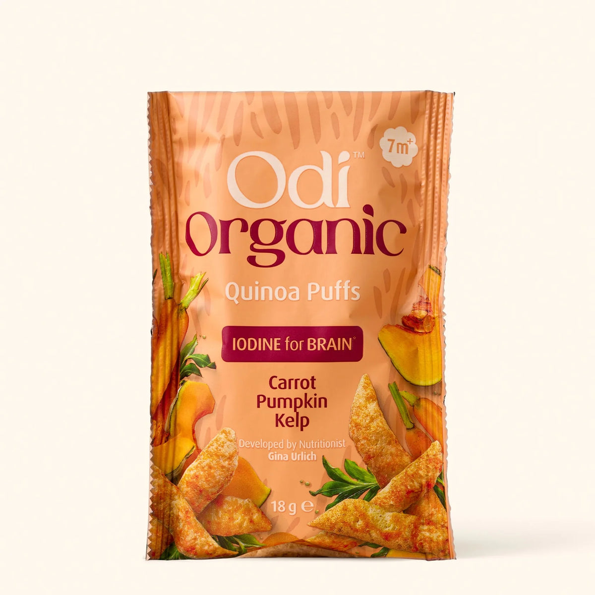 Odi Organic Quinoa Puffs - Carrot, Pumpkin & Kelp
