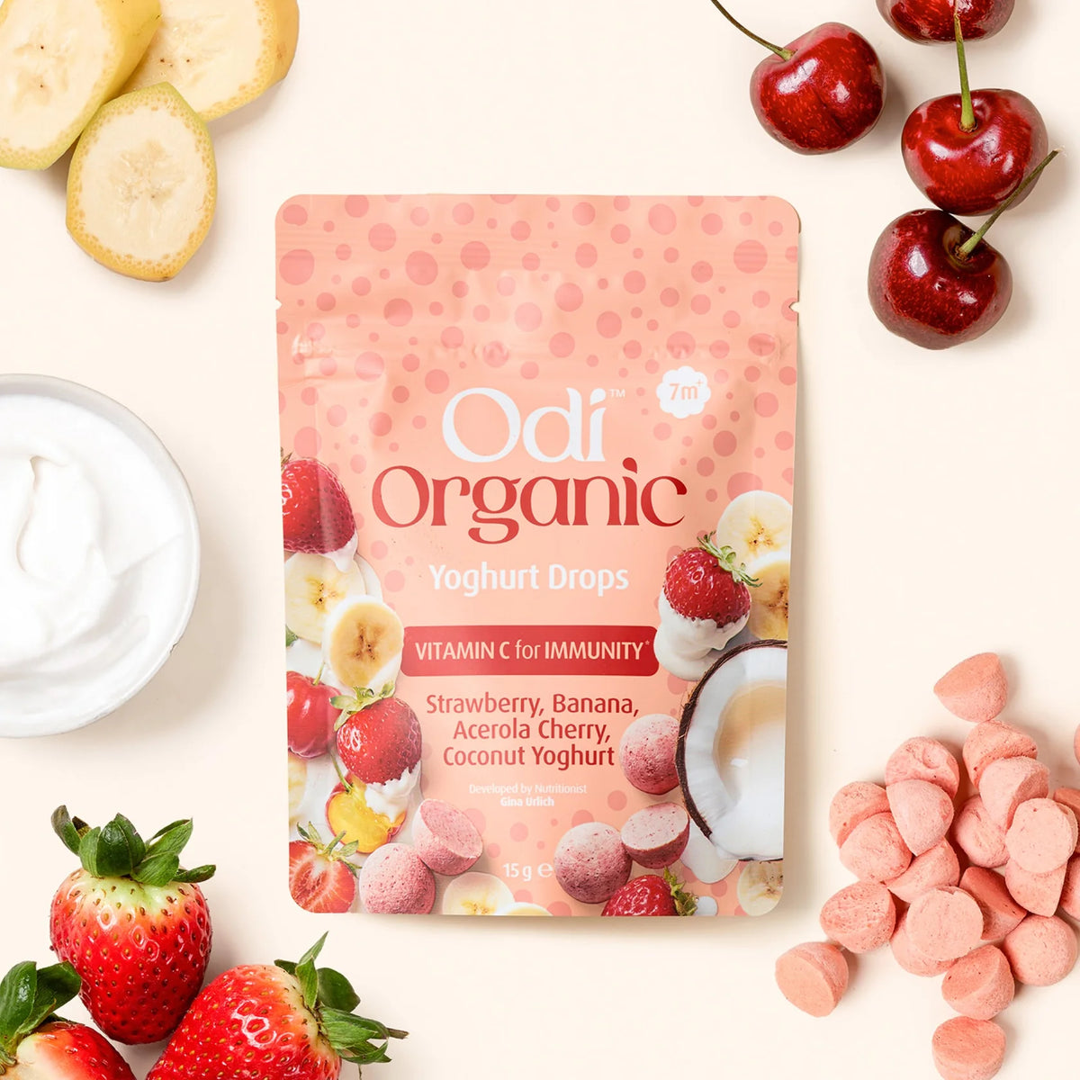 Odi Organic Yoghurt Drops - Strawberry