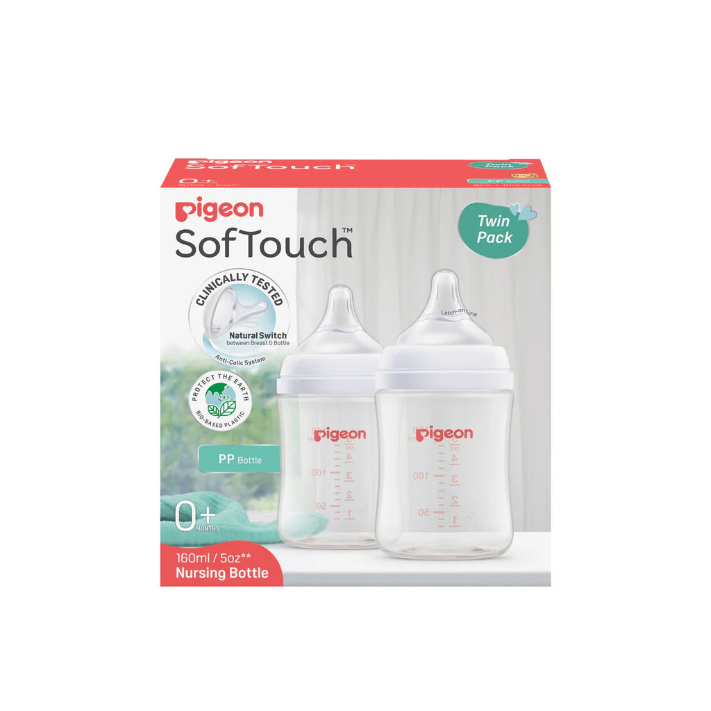Pigeon SofTouch™ Wide Neck Bottle - 160ml Twin Pack