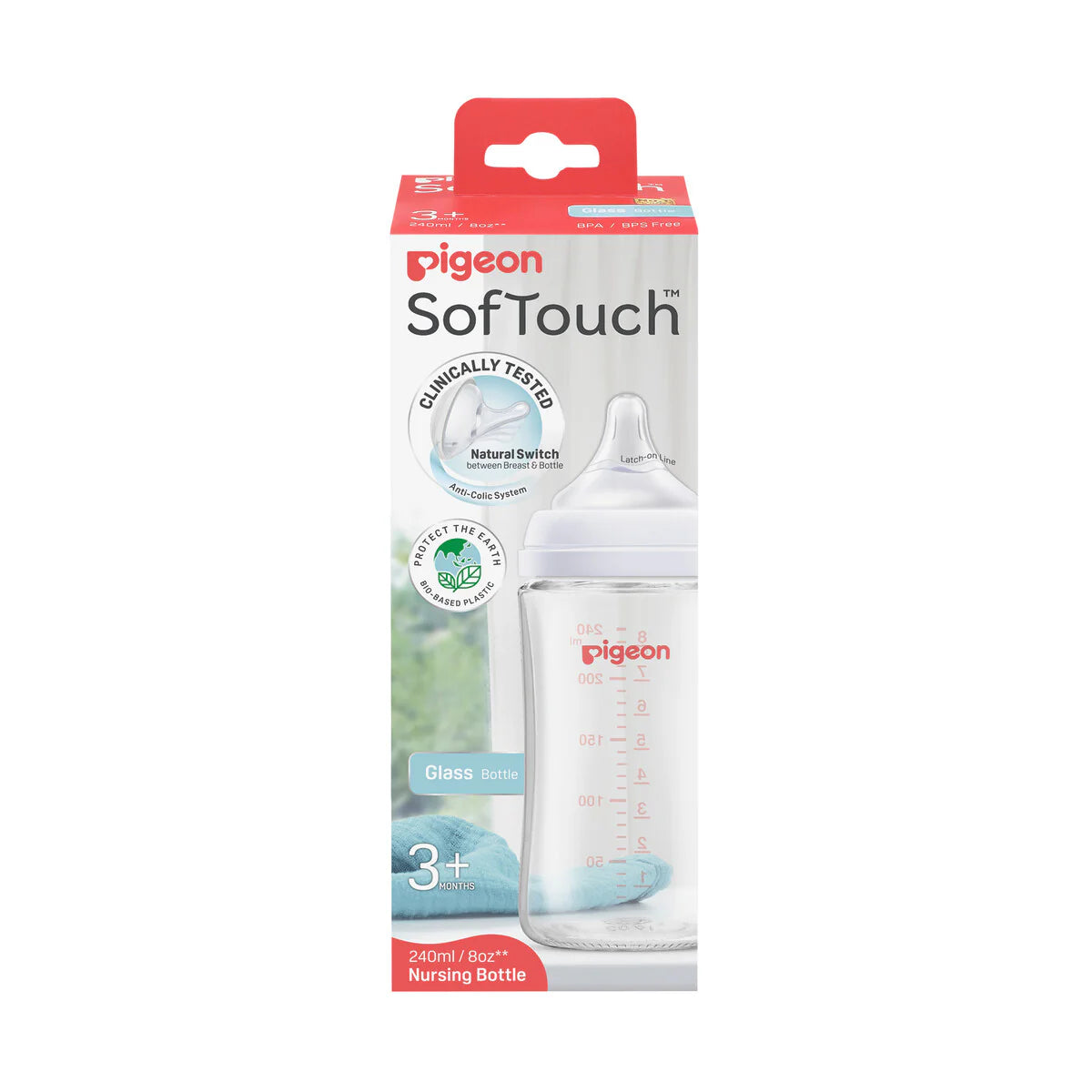 Pigeon SofTouch™ Wide Neck Bottle Glass - 240ml