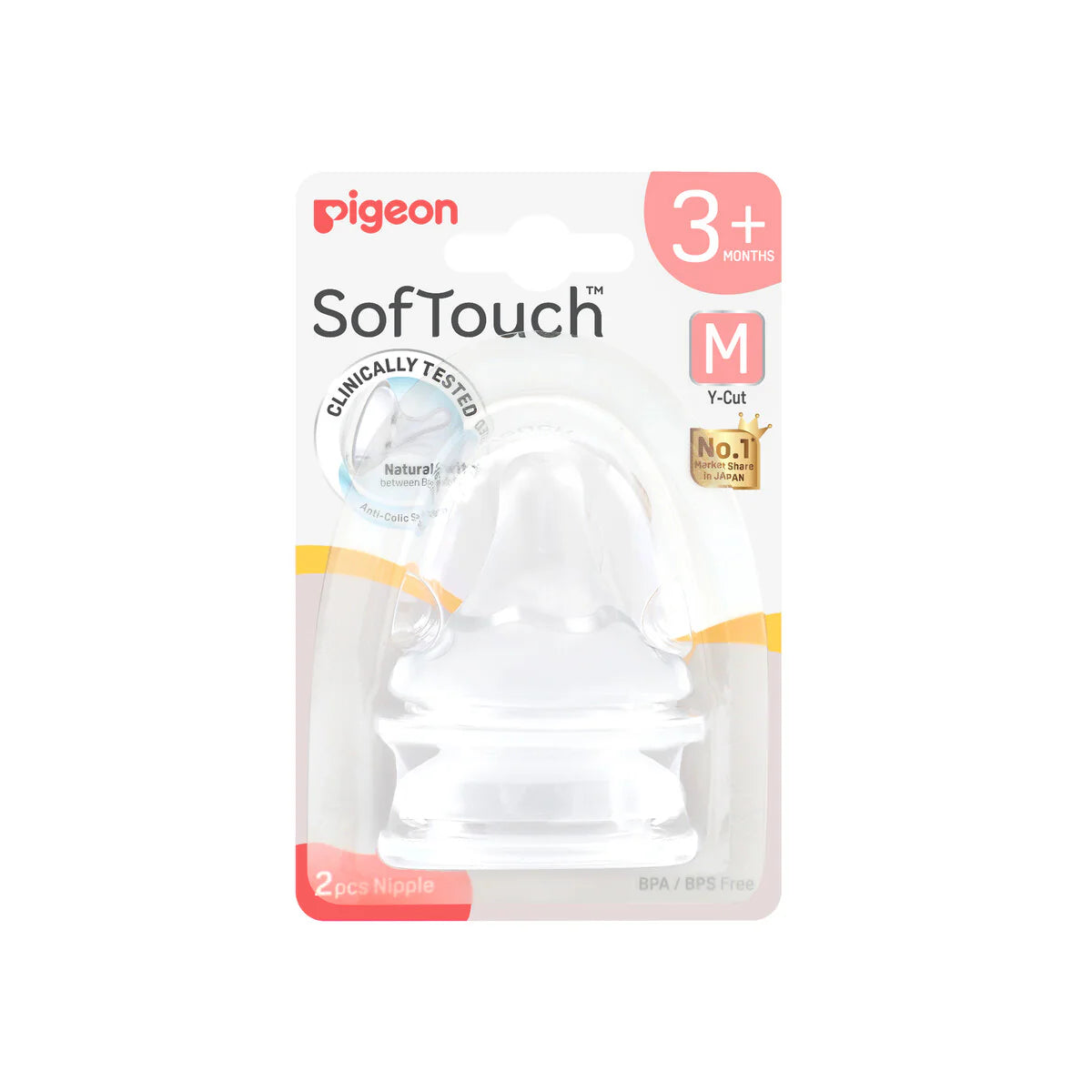 Pigeon SofTouch™ Wide Neck Bottle Teats - M