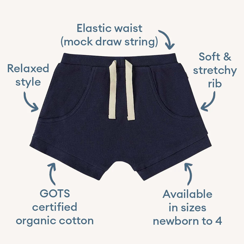 Snuggle Honey Cotton Shorts - Moonlight
