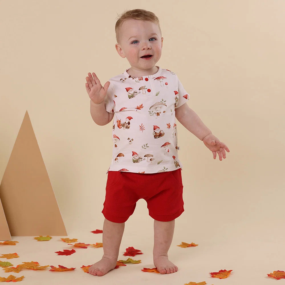 Snuggle Honey Cotton Shorts - Red