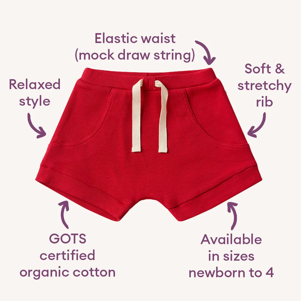 Snuggle Honey Cotton Shorts - Red