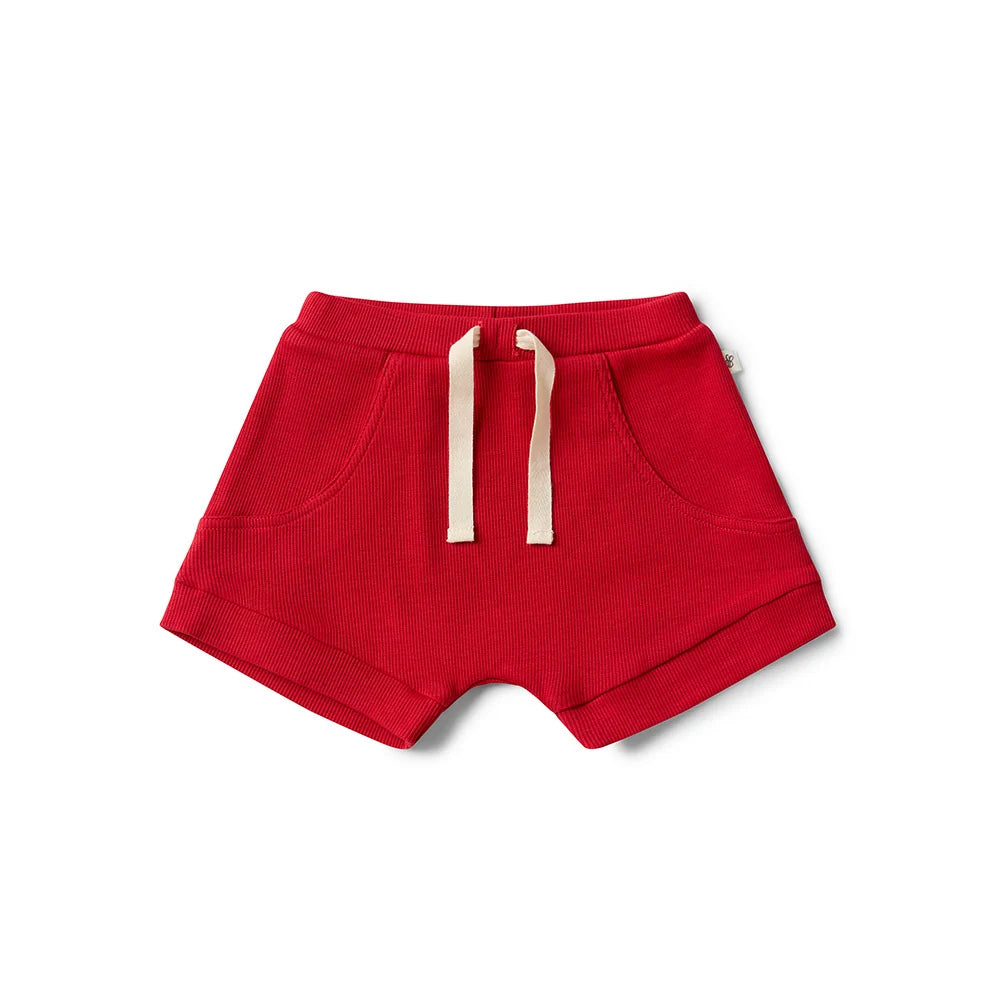 Snuggle Honey Cotton Shorts - Red