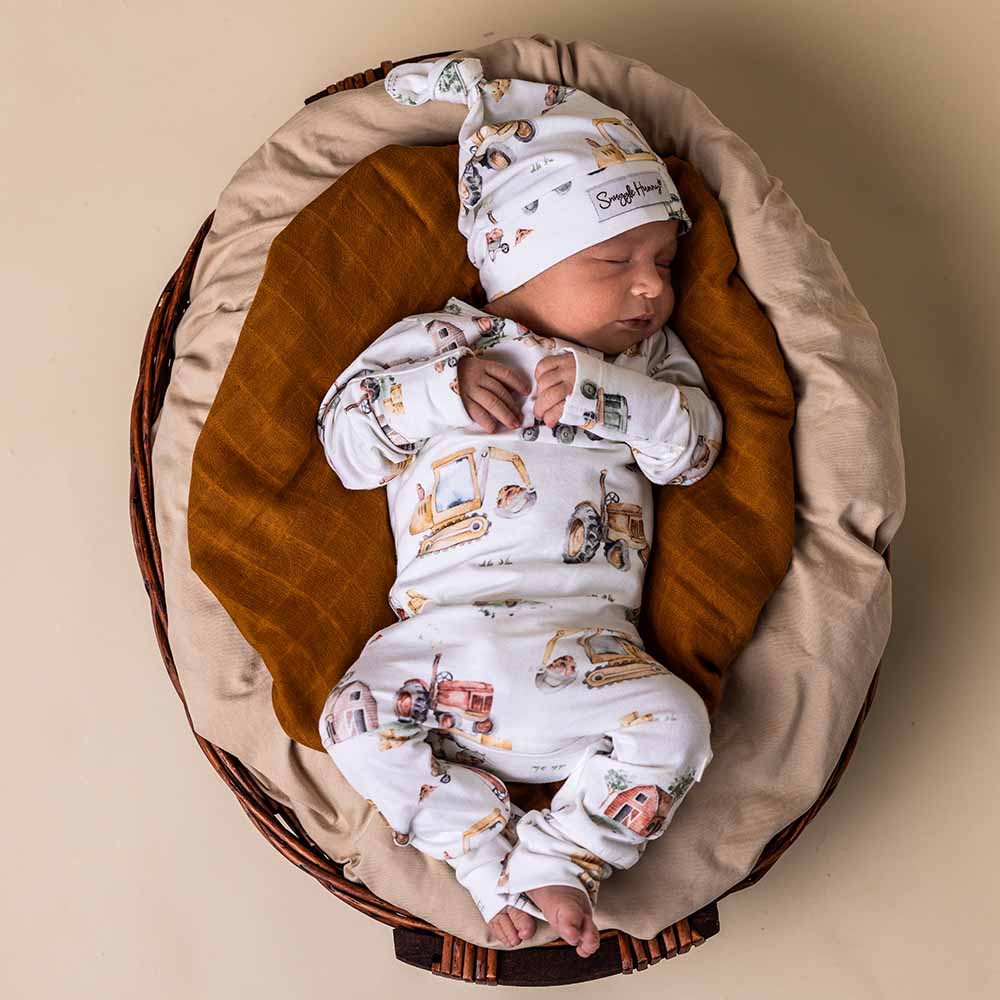 Snuggle Honey Growsuit - Diggers & Tractors