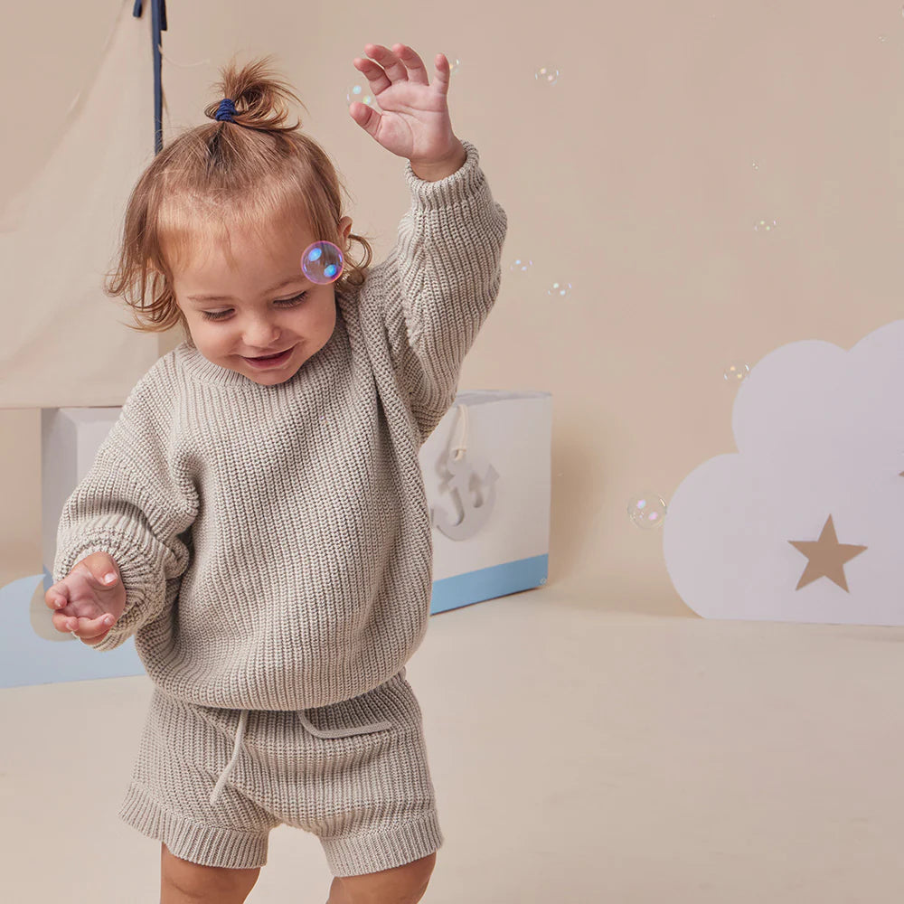 Snuggle Honey Cotton Knit Jumper - Pistachio