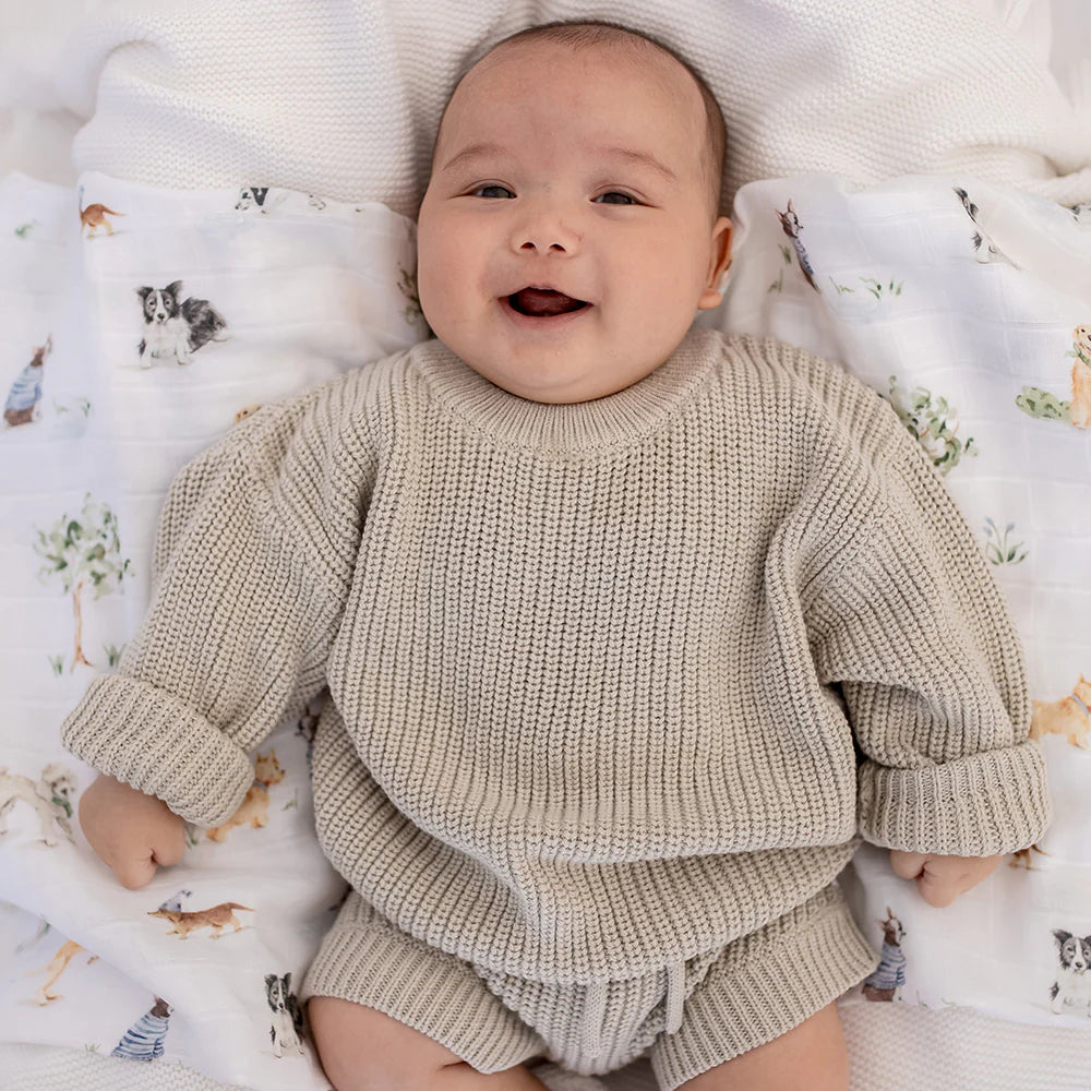 Snuggle Honey Cotton Knit Jumper - Pistachio