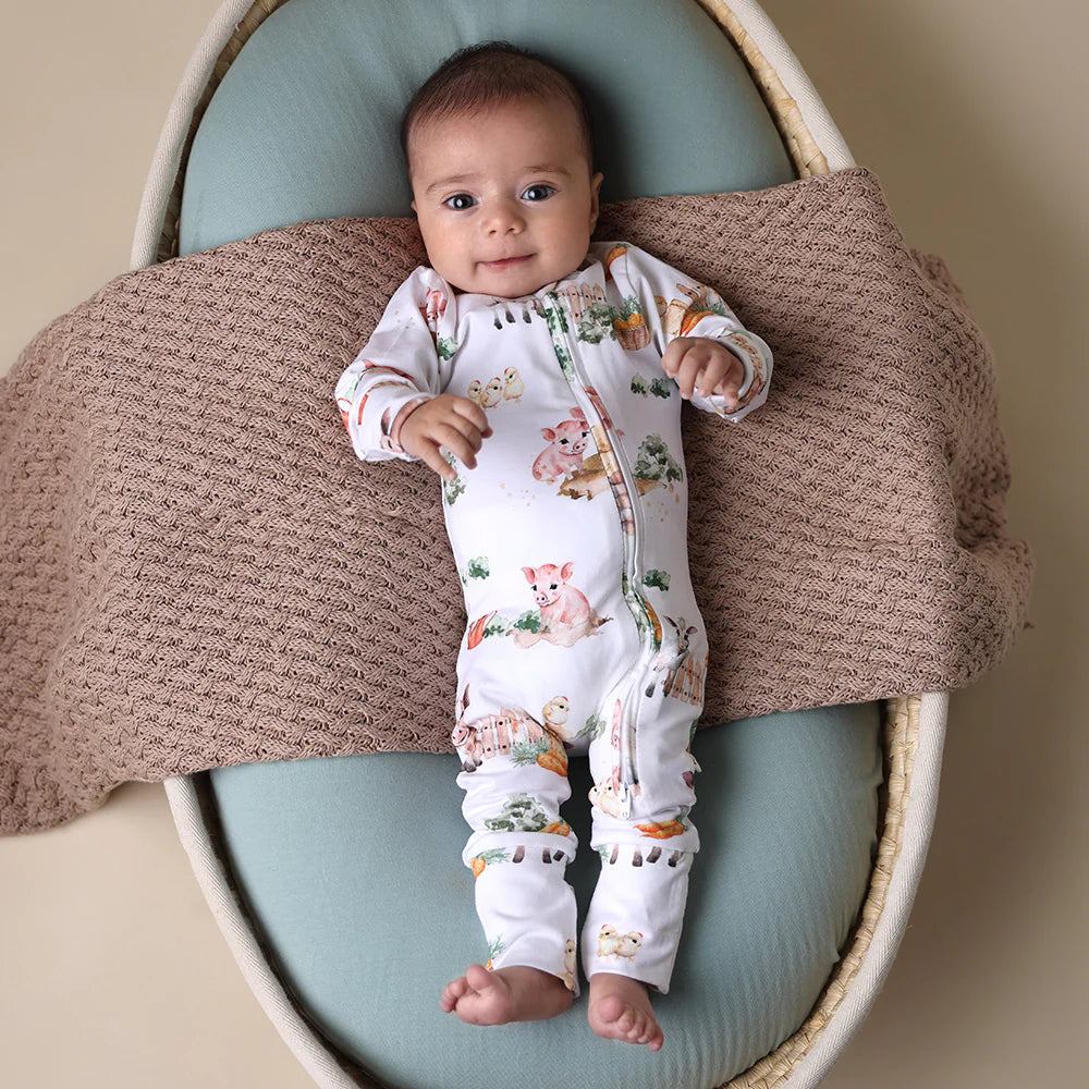 Snuggle Honey Zip Romper - Farm Organic